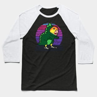 Vaporwave white bellied Caique Dinosaur Baseball T-Shirt